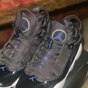 Black and blue retro Jordan’s